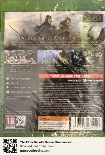 The Elder Scrolls Online: Summerset Xbox One, Italy box back