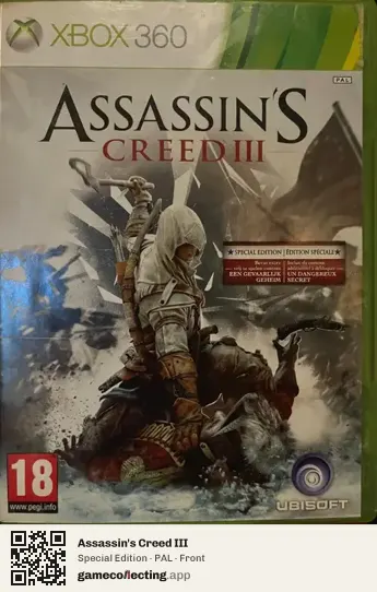 Assassin's Creed III Xbox 360, PAL box front