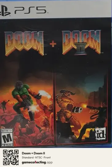 Doom + Doom II PlayStation 5, NTSC box front