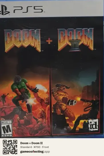 Doom + Doom II PlayStation 5, NTSC box front