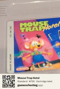 Mouse Trap Hotel Game Boy, NTSC cartridge label