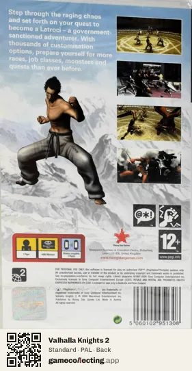 Valhalla Knights 2 PlayStation Portable, PAL box back
