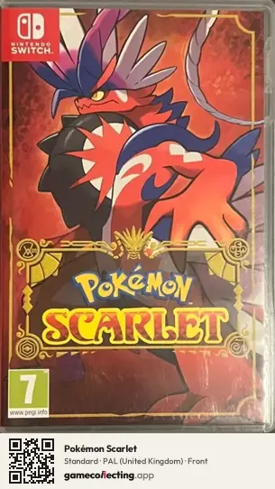 Pokémon Scarlet Nintendo Switch, United Kingdom box front