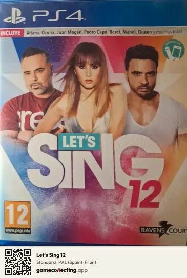 Let's Sing 12 PlayStation 4, Spain box front
