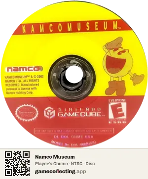 Namco Museum Nintendo GameCube, NTSC disc