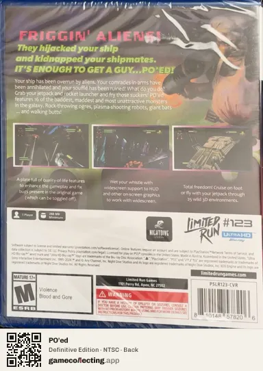 PO'ed PlayStation 5, NTSC box back
