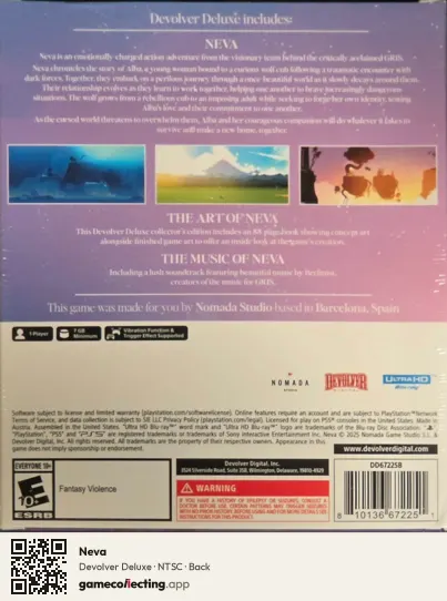 Neva PlayStation 5, NTSC box back