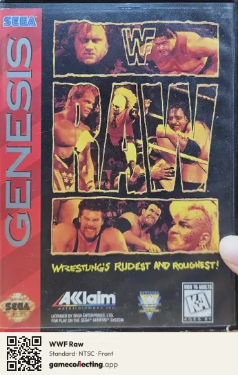 WWF Raw Sega Mega Drive / Genesis, NTSC box front
