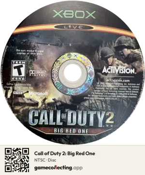 Call of Duty 2: Big Red One Xbox, NTSC disc