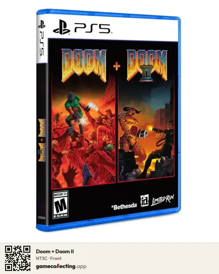 Doom + Doom II PlayStation 5, NTSC box front