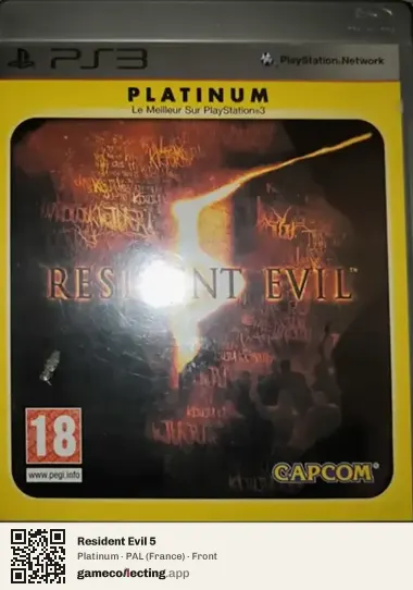 Resident Evil 5 PlayStation 3, France box front