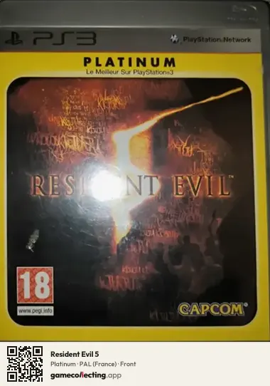 Resident Evil 5 PlayStation 3, France box front