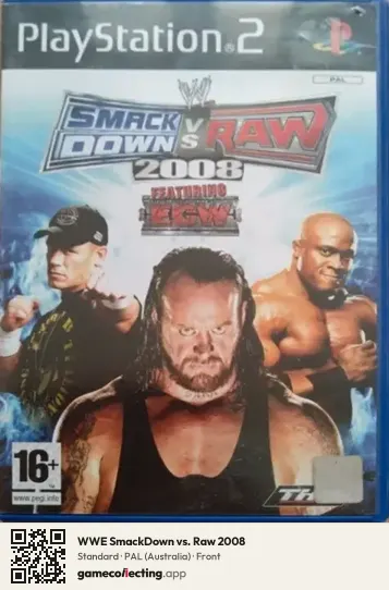 WWE SmackDown vs. Raw 2008 PlayStation 2, Australia box front