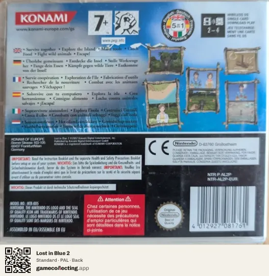Lost in Blue 2 Nintendo DS, PAL box back