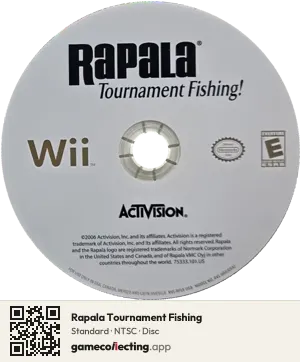 Rapala Tournament Fishing Nintendo Wii, NTSC disc