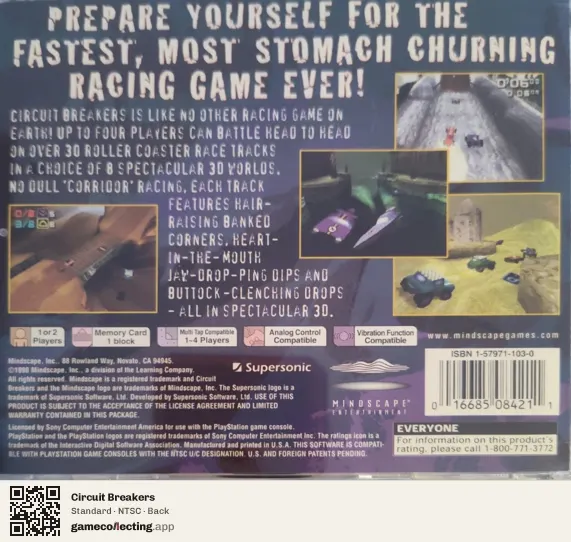 Circuit Breakers PlayStation, NTSC box back