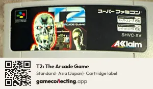 T2: The Arcade Game Super Nintendo Entertainment System, Asia cartridge label