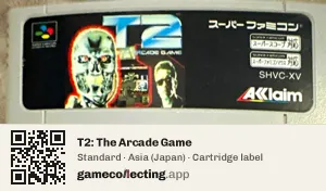T2: The Arcade Game Super Nintendo Entertainment System, Asia cartridge label