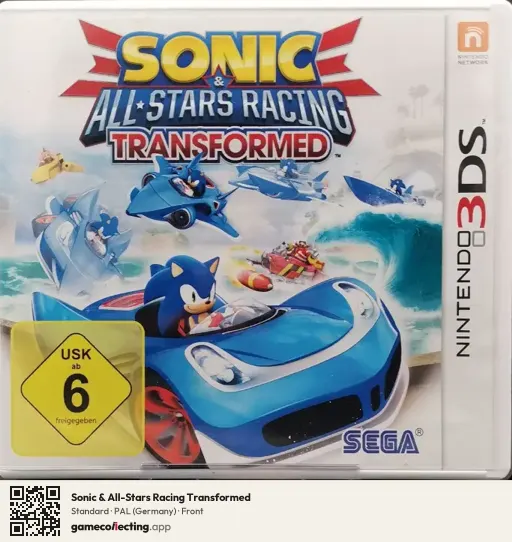 Sonic & All-Stars Racing Transformed Nintendo 3DS, Germany box front
