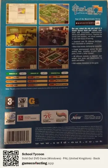 School Tycoon Computer, United Kingdom box back