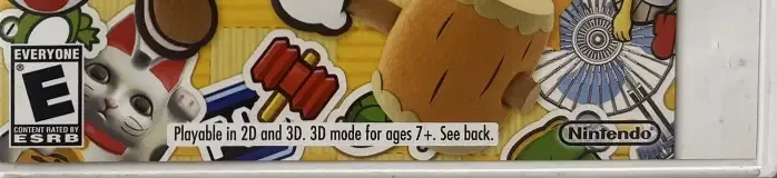 Paper Mario: Sticker Star, the ESRB box on its front