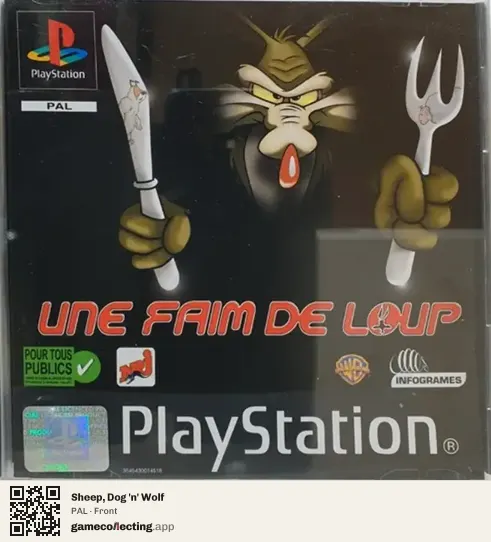 Sheep, Dog 'n' Wolf PlayStation, PAL box front