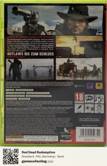 Red Dead Redemption Xbox 360, Germany box back