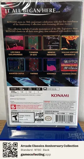 Arcade Classics Anniversary Collection Nintendo Switch, NTSC box back