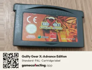Guilty Gear X: Advance Edition Game Boy Advance, PAL cartridge label