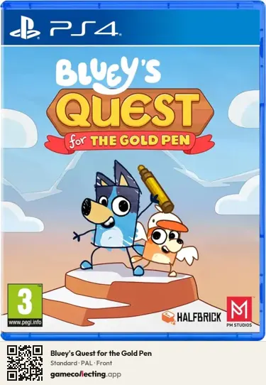 Bluey's Quest for the Gold Pen PlayStation 4, PAL box front