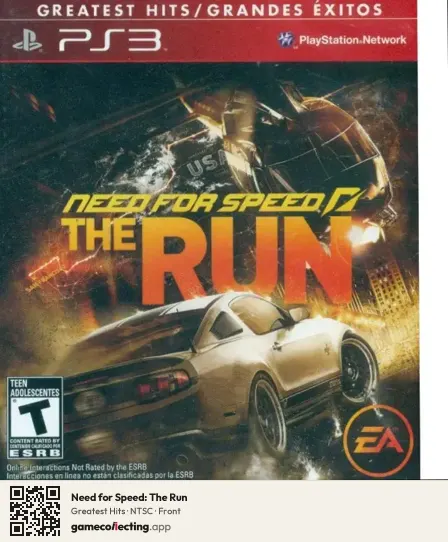 Need for Speed: The Run PlayStation 3, NTSC box front
