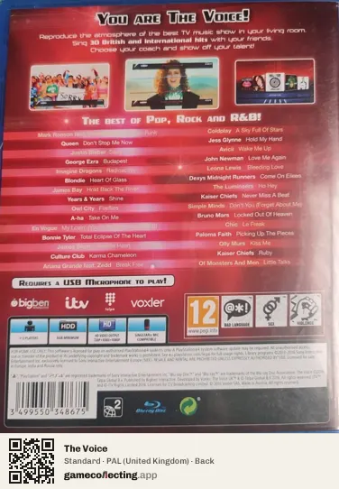 The Voice PlayStation 4, United Kingdom box back