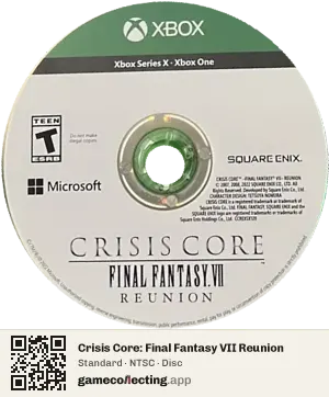 Crisis Core: Final Fantasy VII Reunion Xbox Series X, NTSC disc