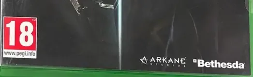 Dishonored 2, the PEGI square on its front