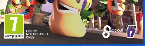 Worms Rumble, the PEGI square on its front