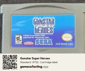 Gunstar Super Heroes Game Boy Advance, NTSC cartridge label