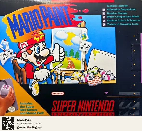 Mario Paint Super Nintendo Entertainment System, NTSC box front