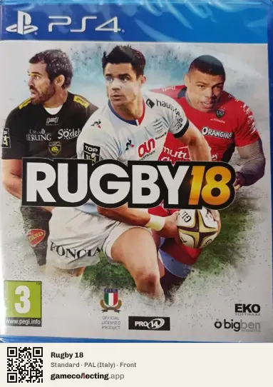 Rugby 18 PlayStation 4, Italy box front