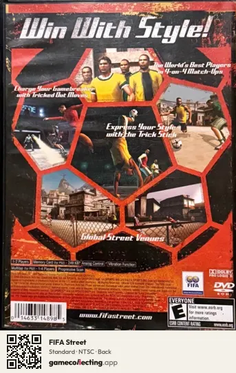 FIFA Street PlayStation 2, NTSC box back