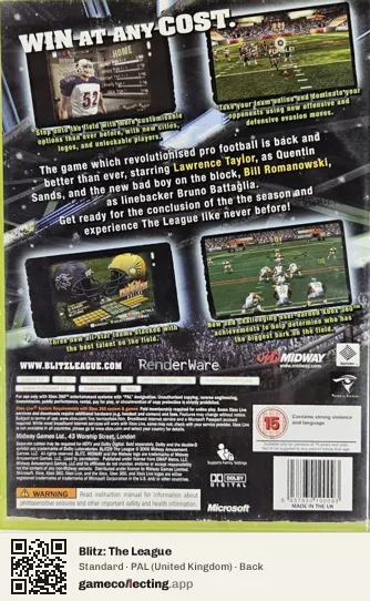 Blitz: The League Xbox 360, United Kingdom box back
