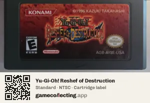 Yu-Gi-Oh! Reshef of Destruction Game Boy Advance, NTSC cartridge label