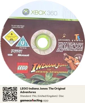 LEGO Indiana Jones: The Original Adventures Xbox 360, PAL disc