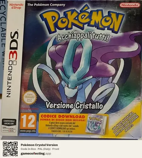 Pokémon Crystal Version Nintendo 3DS, Italy box front