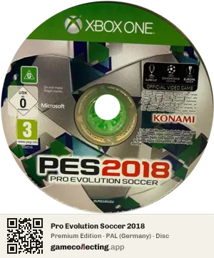 Pro Evolution Soccer 2018 Xbox One, PAL disc