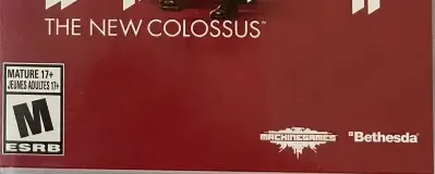 Wolfenstein II: The New Colossus, the ESRB box on its front