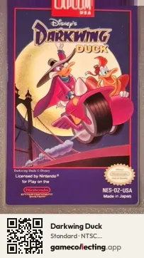 Darkwing Duck Nintendo Entertainment System, NTSC cartridge label