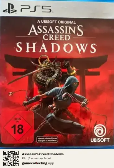 Assassin's Creed Shadows PlayStation 5, Germany box front