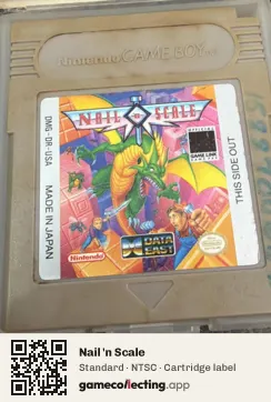 Nail 'n Scale Game Boy, NTSC cartridge label