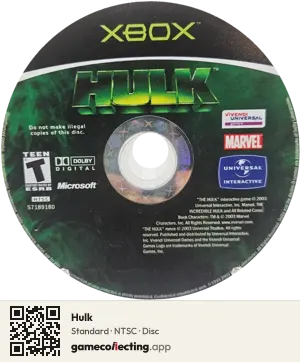 Hulk Xbox, NTSC disc