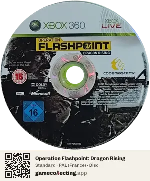 Operation Flashpoint: Dragon Rising Xbox 360, PAL disc